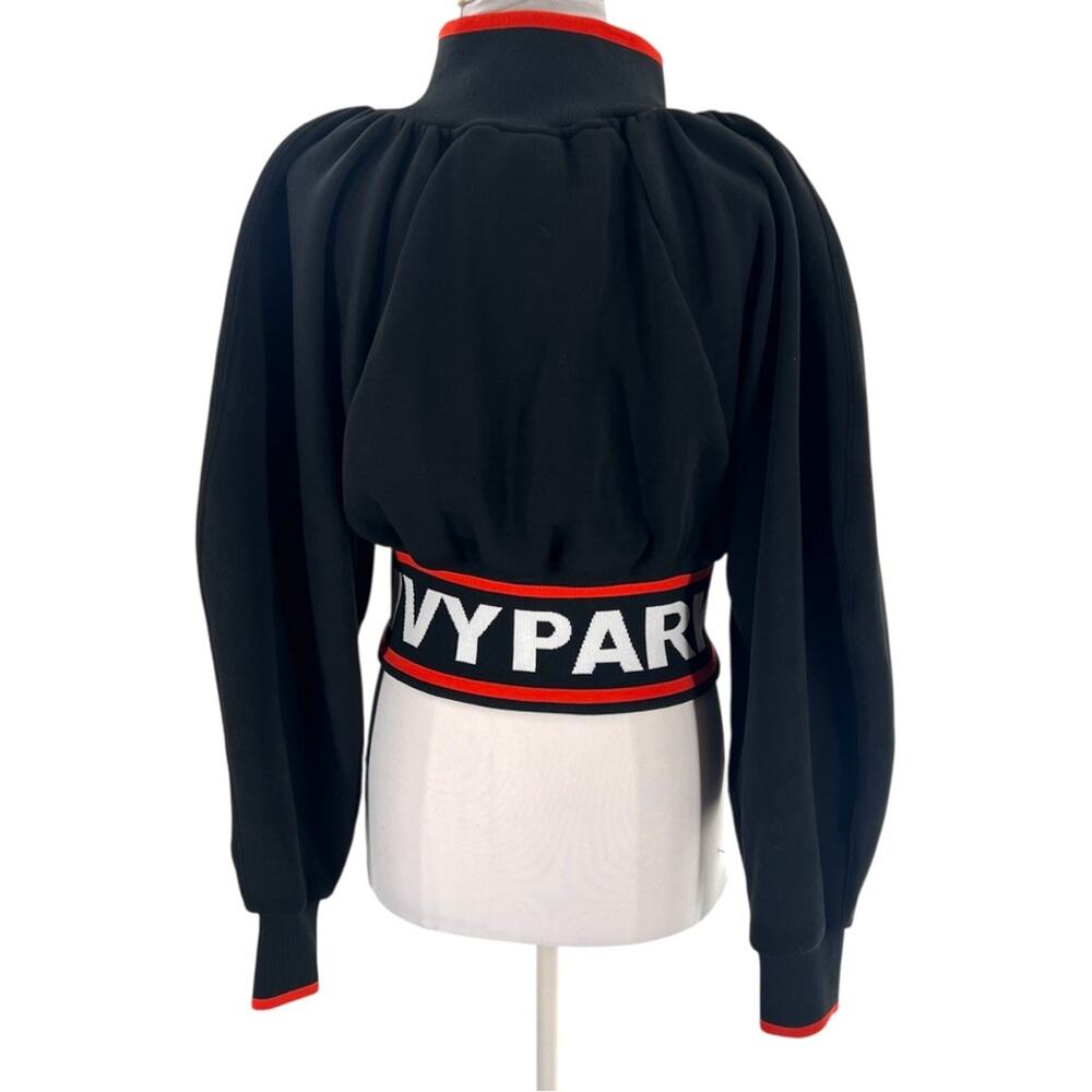 Ivy Park puff sleeve cropped logo band jacket sz S